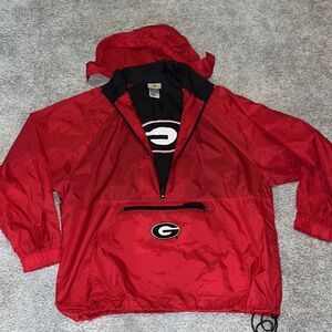 Reebok Heisman Red Lightweight UGA Georgia Bulldogs Team Hooded Jacket Coat L